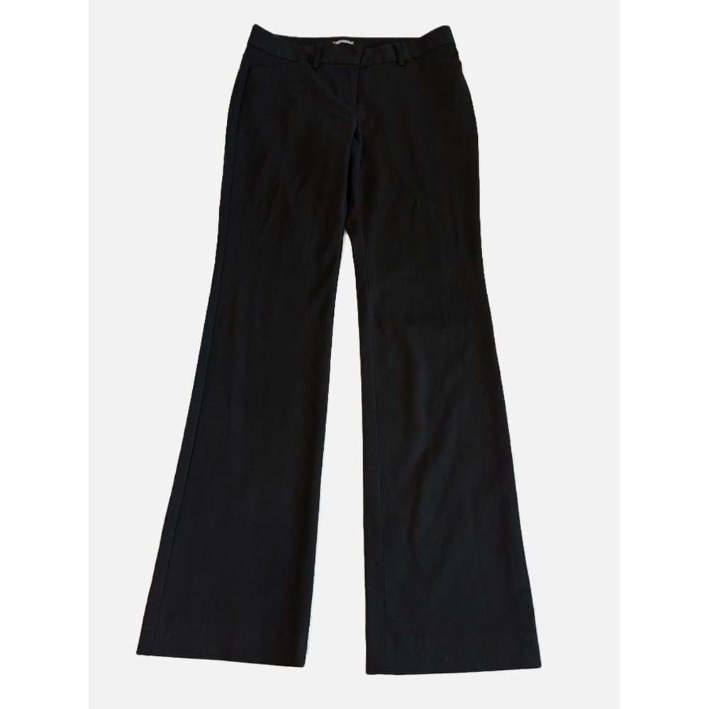 Express Mid Rise Editor Black Bootcut Wide Leg Trousers Size 6 Long